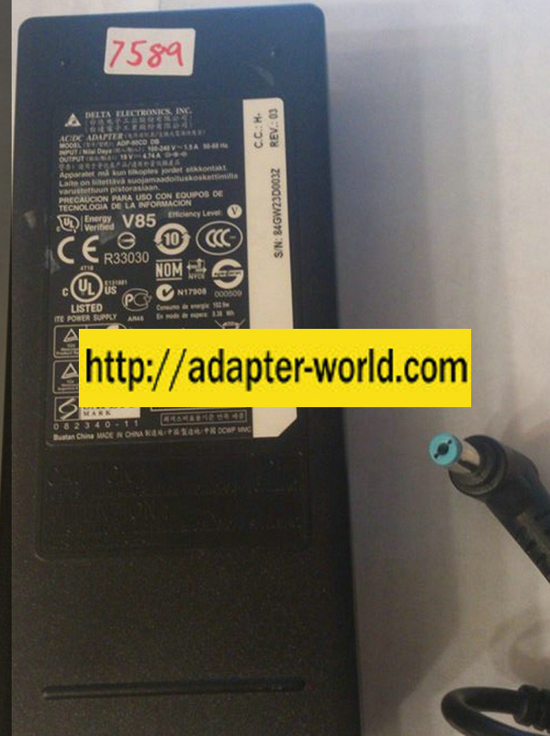DELTA ADP-90CD DB AC ADAPTER 19VDC 4.74A NEW -( )- 2x5.5x11mm - Click Image to Close